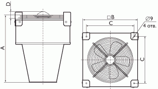 Потолочный осевой вентилятор Арктос ДФР 350