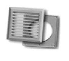 Решетка вентиляционная с фланцем 125 прямые жалюзи Viento К005 (175х175)