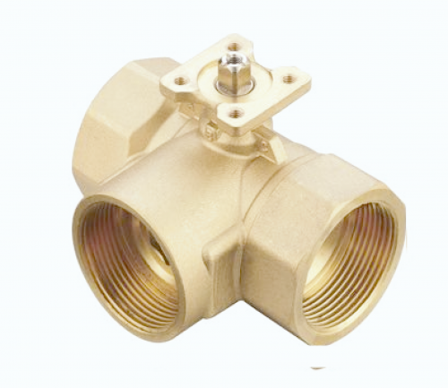 3-ходовой клапан Hoocon BV325A регулирующий шаровый под электропривод (латунь)