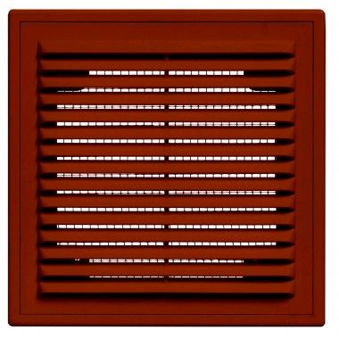 Решетка вентиляционная, АВS-пластик, Viento 1313В (130х130), коричневая