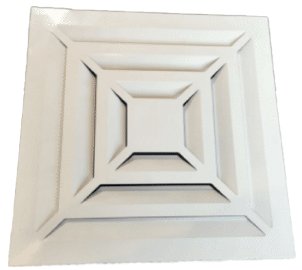 Квадратный потолочный диффузор (анемостат). AVA Р-ПС 600x600 RAL 9016