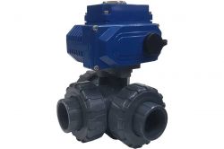 Трехходовой шаровый кран из ПВХ, с электроприводом Techno 3040PVC-NP50DF230V