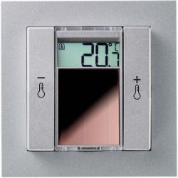 Беспроводная панель управления Thermokon SR06 LCD 2T+Light Gira E2 алюминиевый (651677)