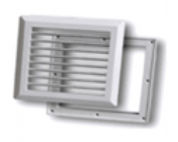 Решетка вентиляционная с рамкой, прямые жалюзи Viento К001 (175х175)