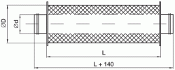 Шумоглушитель для круглых воздуховодов Shuft SCr 160/600