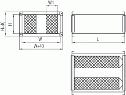 Шумоглушитель для прямоугольных воздуховодов Shuft SRr 300×150