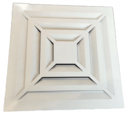 Квадратный потолочный диффузор (анемостат). AVA Р-ПС 450x450 RAL 9016